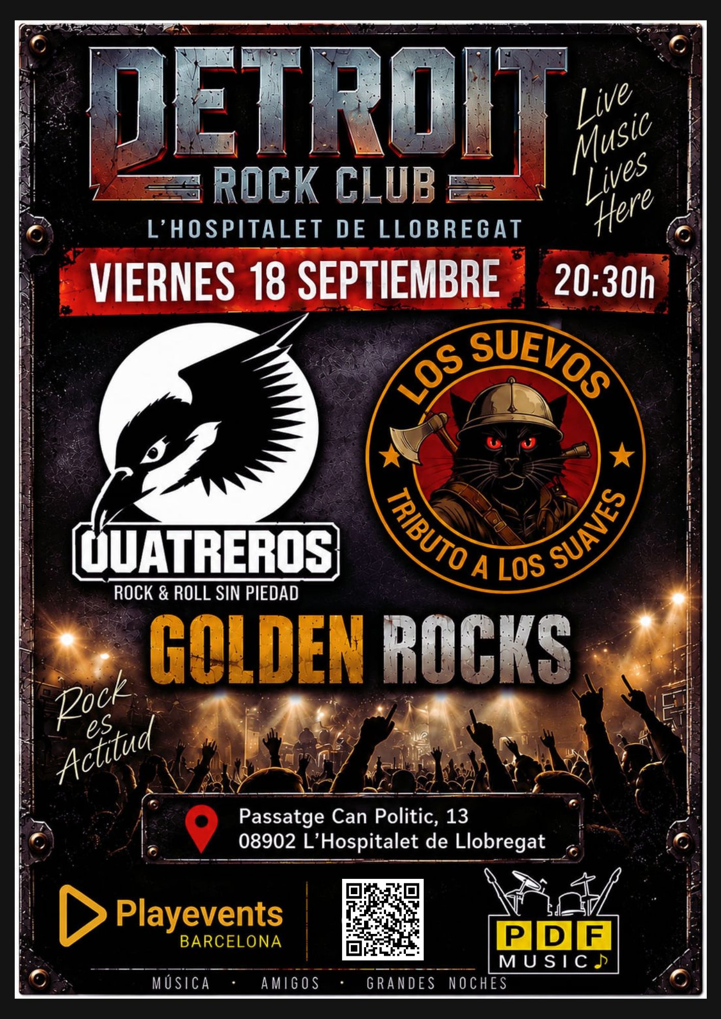   VIERNES  18/9 DETROIT ROCK CLUB – GOLDEN ROCKS