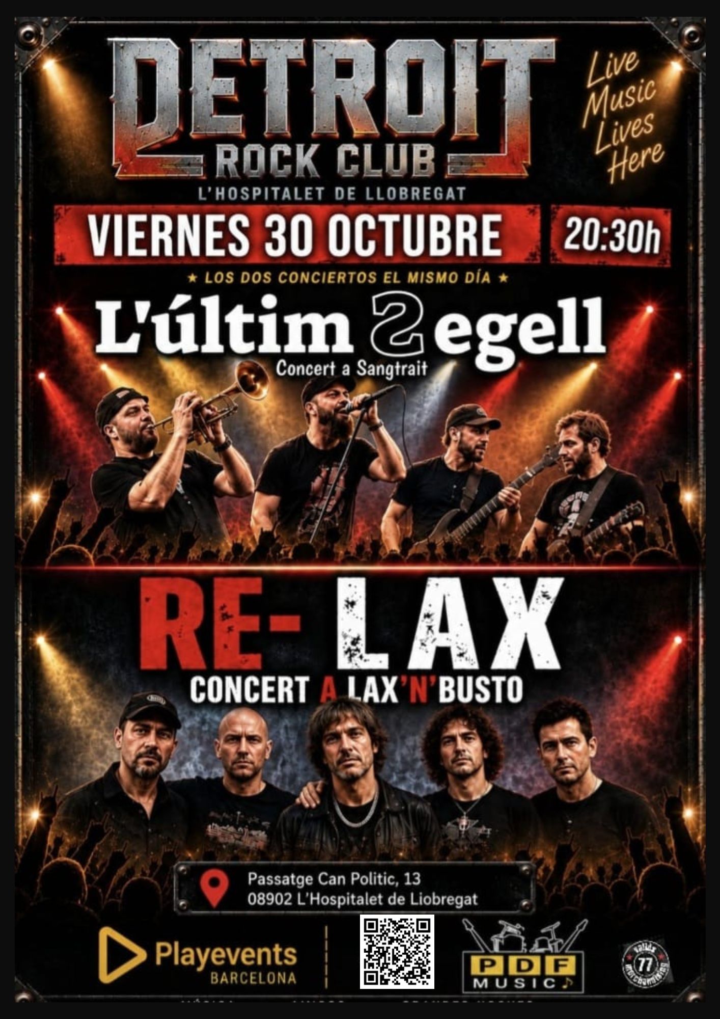 30/10 EL ÚLTIMO SELLO + RE-LAX | Sangtraït & Lax’n’Bust en concierto – Detroit Rock Club