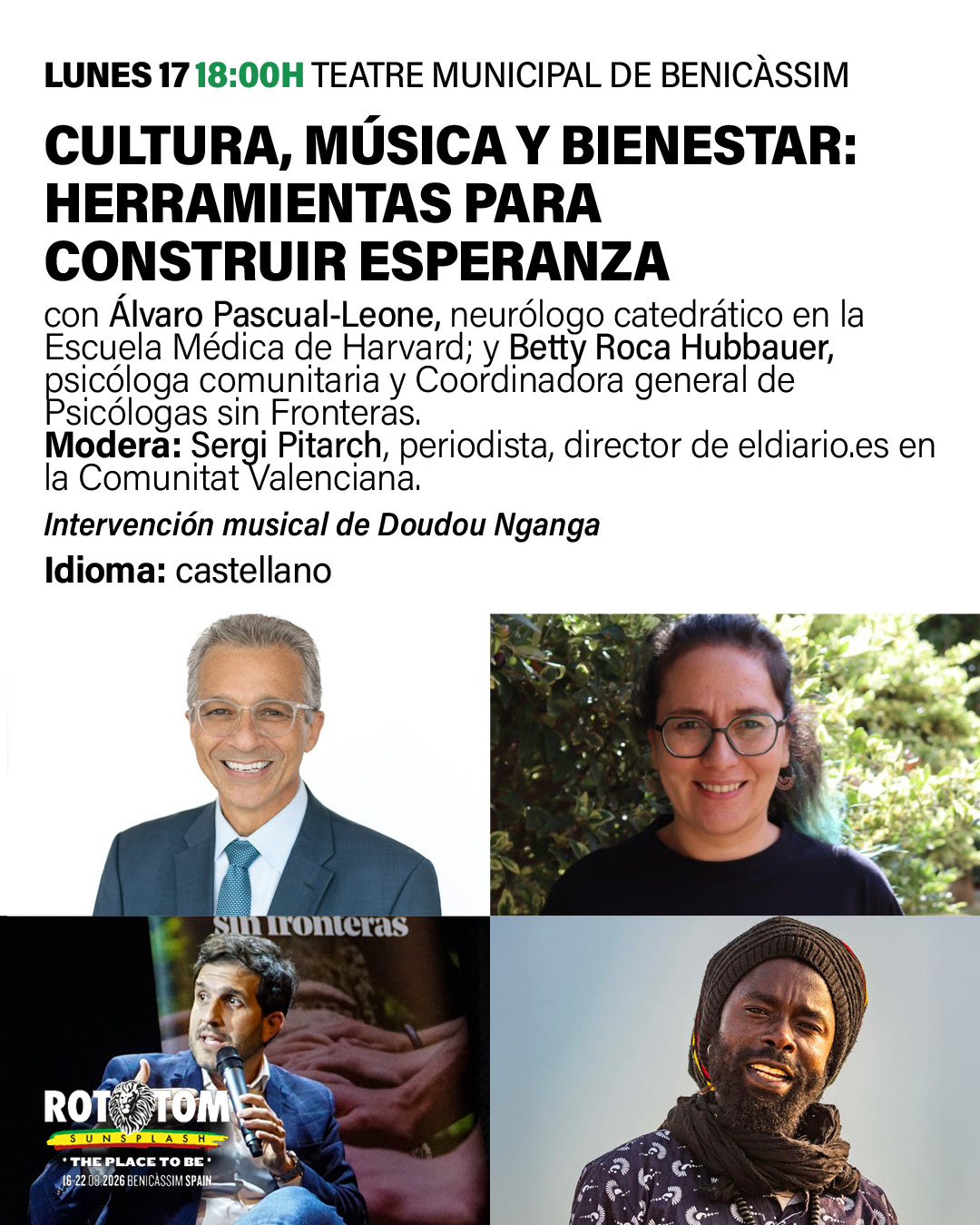 "Cultura, música y bienestar: herramientas para construir esperanza" FORO SOCIAL 31a EDICIÓN ROTOTOM SUNSPLASH