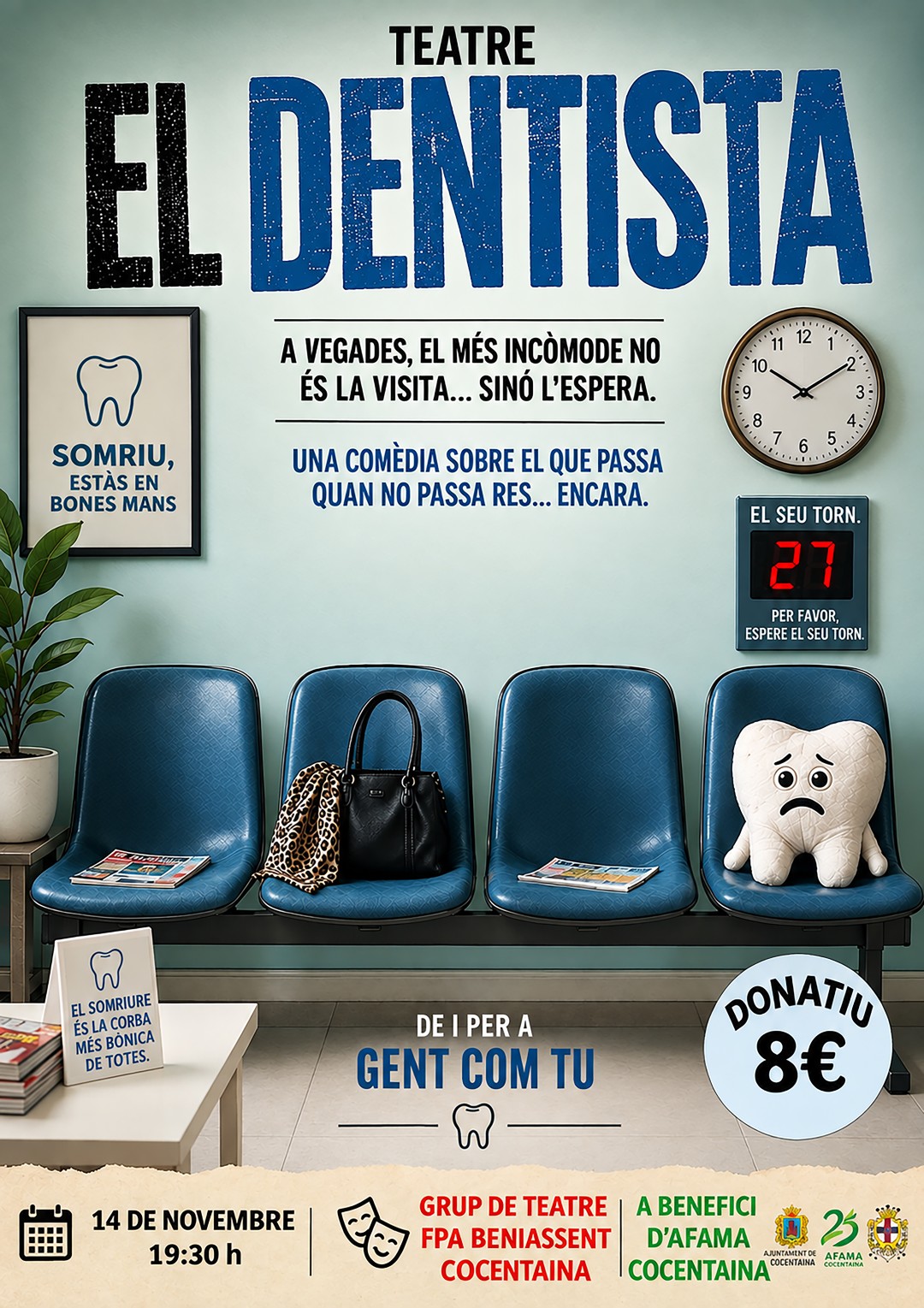 Teatre FPA Beniassent amb "El Dentista" a benefici AFAMA